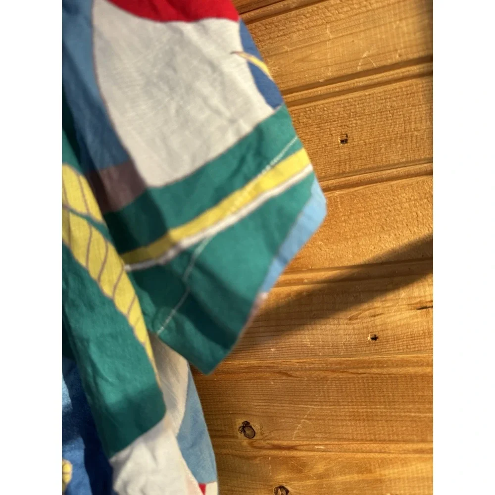 J .Crew Sailboat Shirt Short Sleeved Blue Multi Large Summer BBQ Business Casual